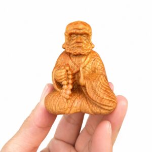 Bodhidharma Wood Statue, approved main product view.