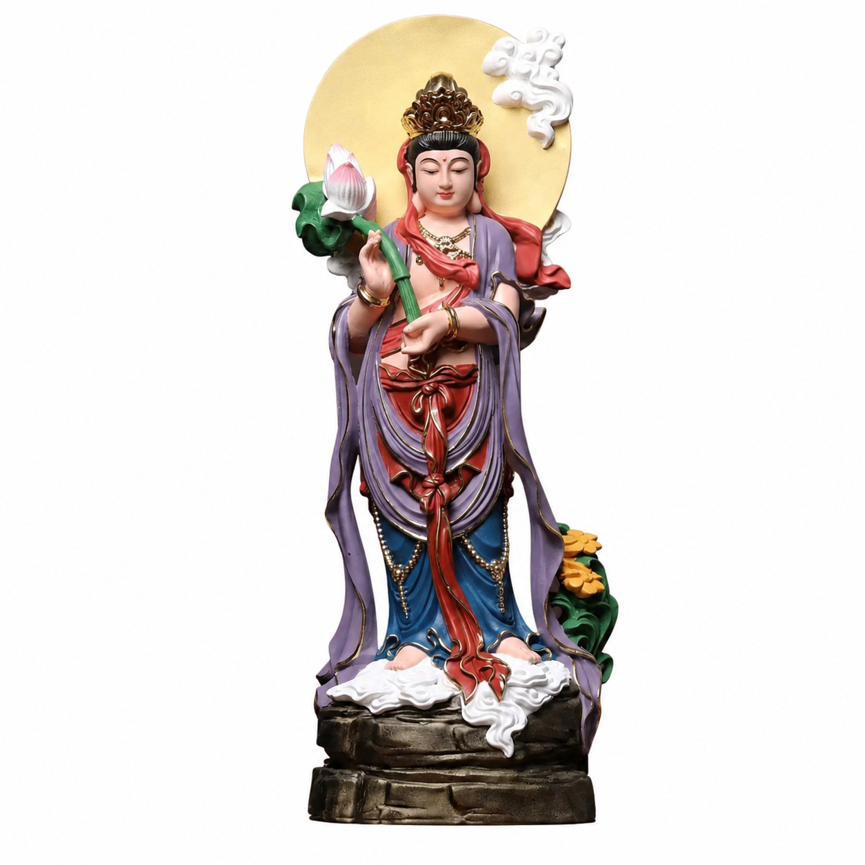 Mahasthamaprapta Bodhisattva Wood Statue, approved main product view.