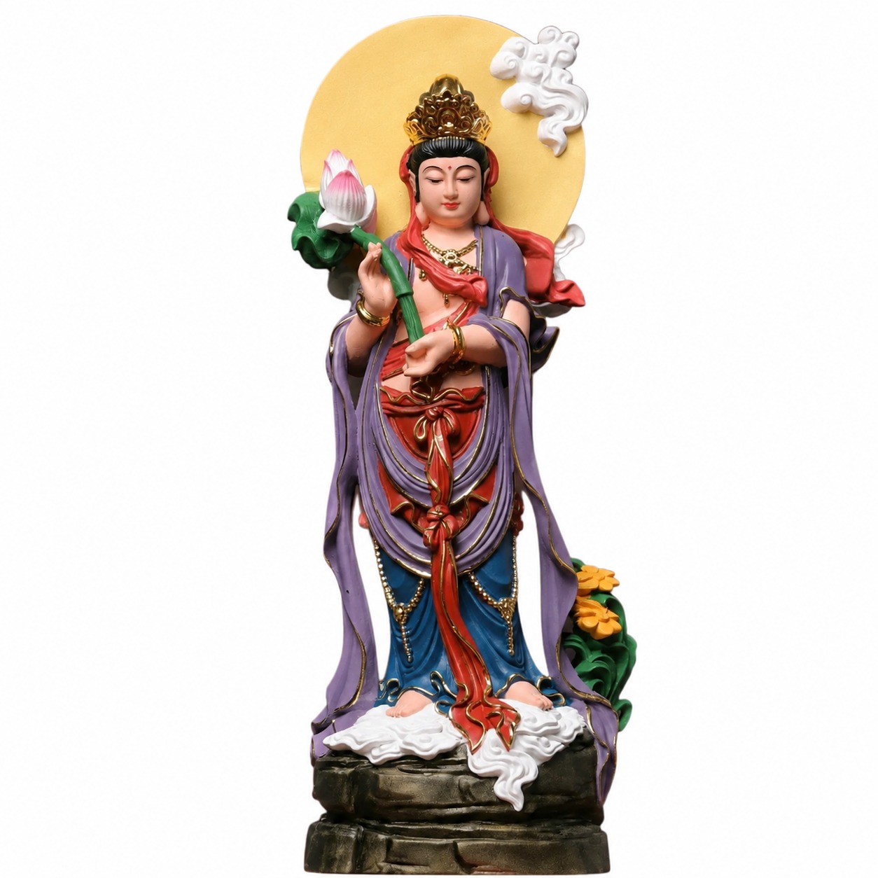 Mahasthamaprapta Bodhisattva Wood Statue, approved main product view.