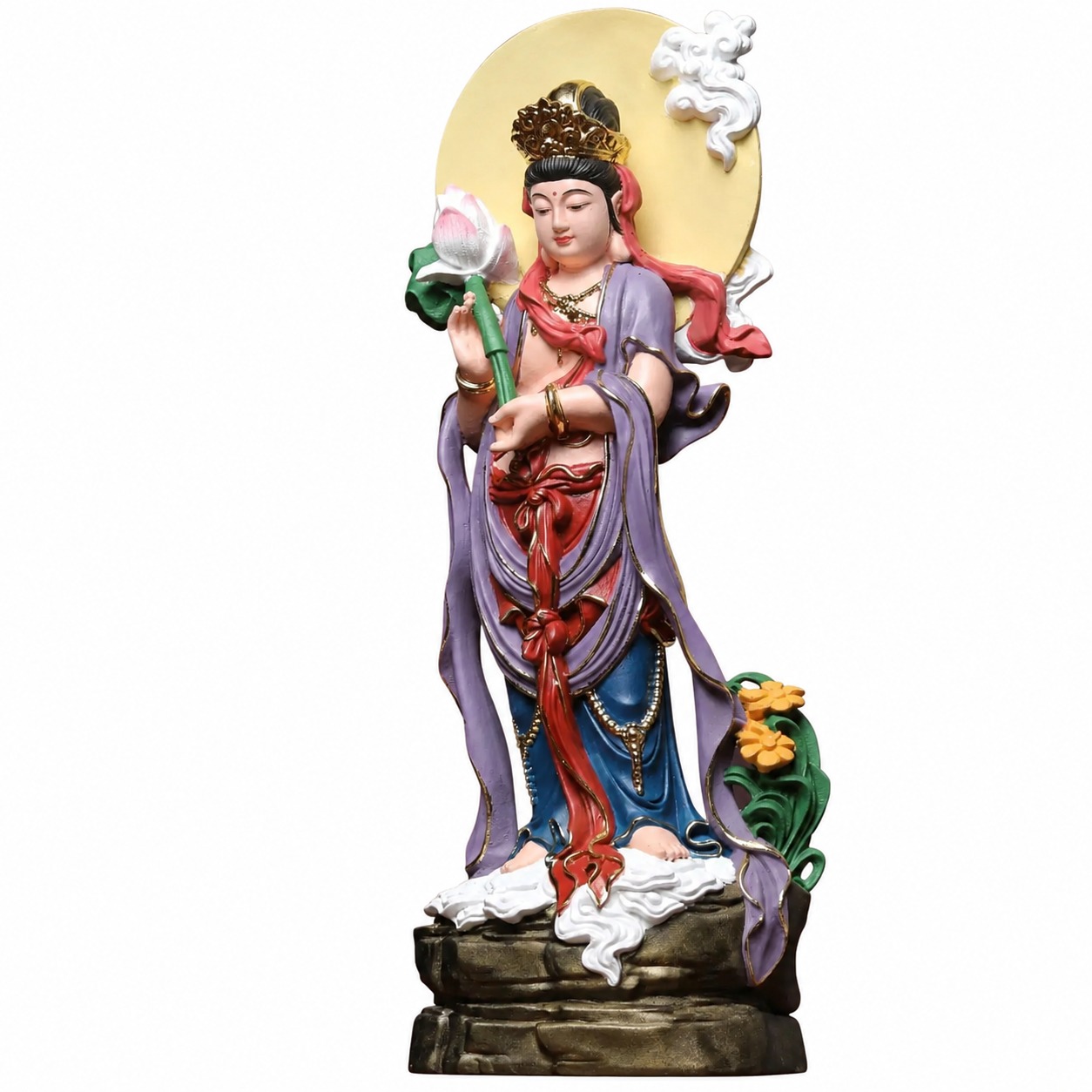 Mahasthamaprapta Bodhisattva Wood Statue, approved main product view.