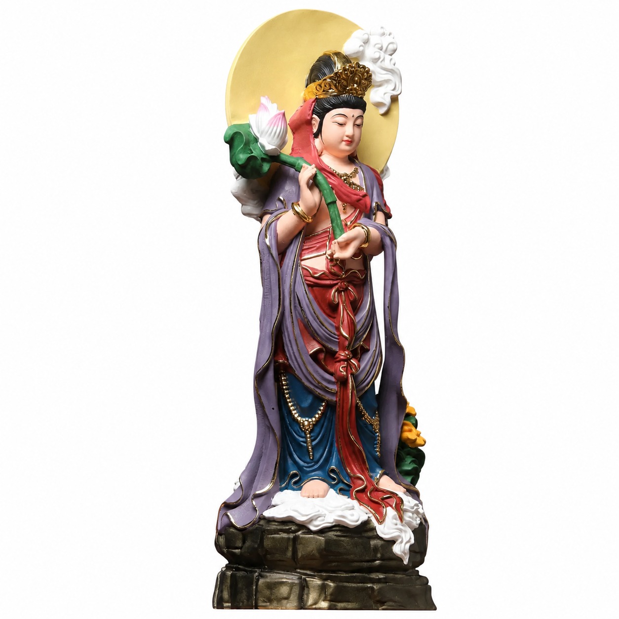 Mahasthamaprapta Bodhisattva Wood Statue, approved main product view.