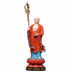 Ksitigarbha Bodhisattva Wood Statue with Accents, approved main product view.