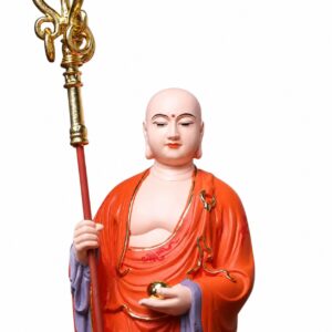 Ksitigarbha Bodhisattva Wood Statue with Accents, approved main product view.