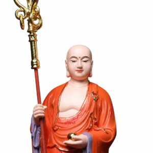 Ksitigarbha Bodhisattva Wood Statue with Accents, approved main product view.