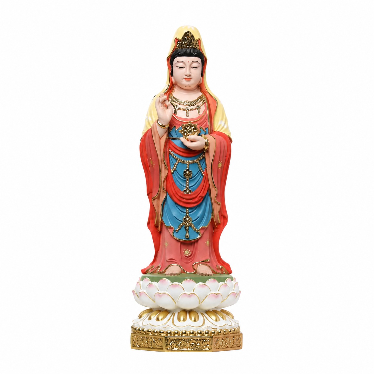Approved product image of Nanhai Guanyin Wood Statue. Inspect the listed facts separately.