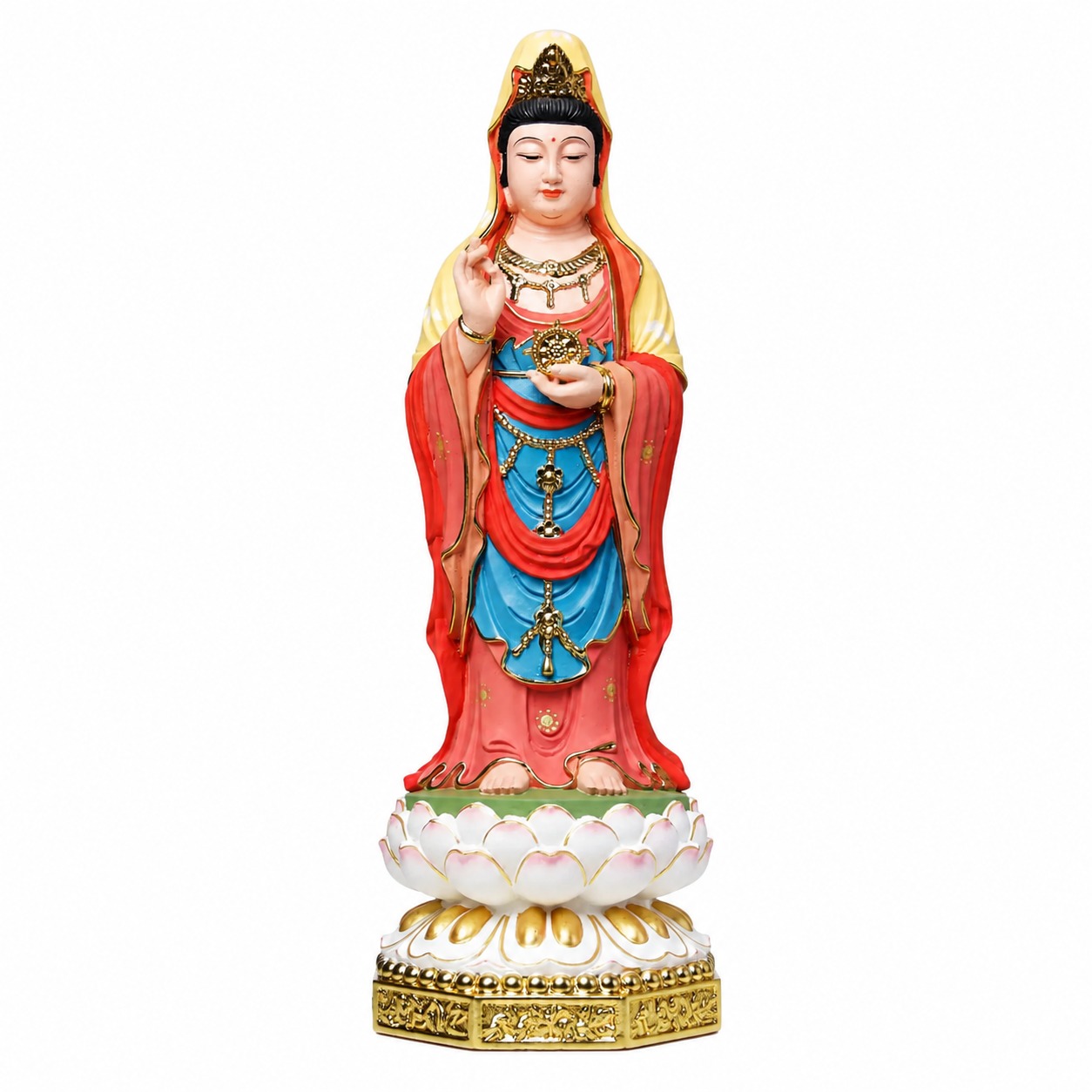 Approved product image of Nanhai Guanyin Wood Statue. Inspect the listed facts separately.
