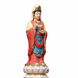 Approved product image of Nanhai Guanyin Wood Statue. Inspect the listed facts separately.