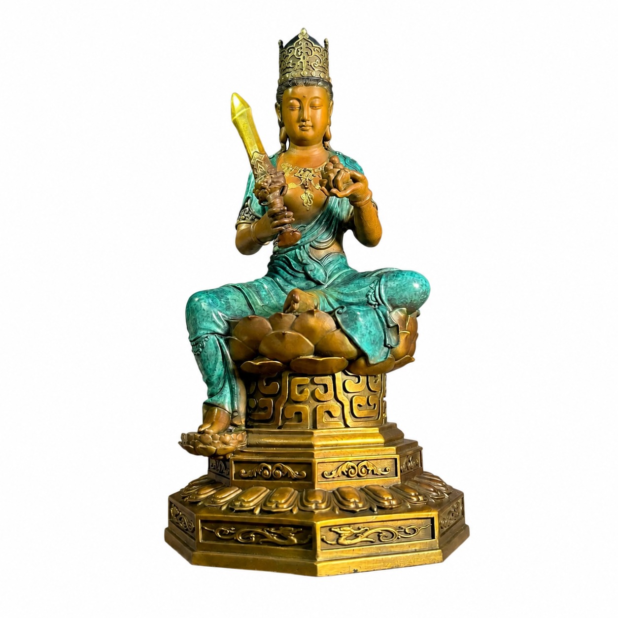Akasagarbha Bodhisattva Copper Alloy Statue, approved main product view.