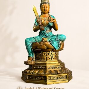 Akasagarbha Bodhisattva Copper Alloy Statue, approved detail product view.