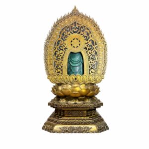 Sitting Lotus Guan Yin Bodhisattva Brass Statue, approved main product view.