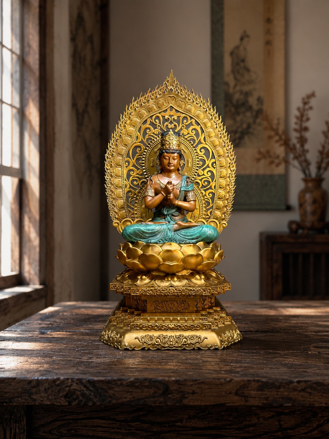 Vairocana Buddha Copper Alloy Statue, approved main product view.