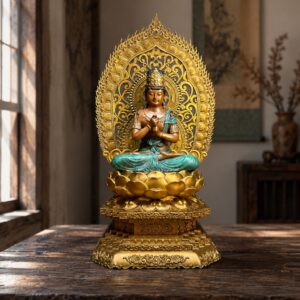 Vairocana Buddha Copper Alloy Statue, approved scene product view.
