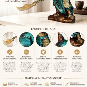 Guan Yu Copper Alloy Figurine Loyal Warrior Statue, approved detail product view.