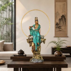 Avalokiteshvara Bronze Statue, approved detail product view.