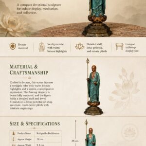 Ksitigarbha Bodhisattva Copper Alloy Statue, approved main product view.