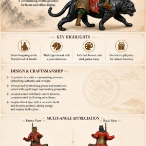 Zhao Gongming Martial God Bronze Statue, approved main product view.