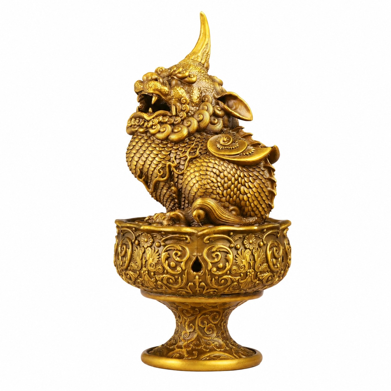 Pixiu Brass Incense Burner Sculpture, approved main product view.