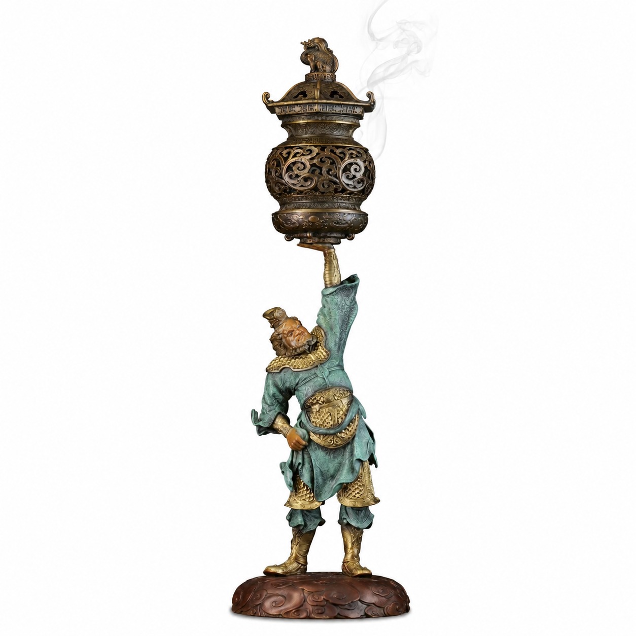 Vajrapani Bronze Incense Burner Statue, approved main product view.