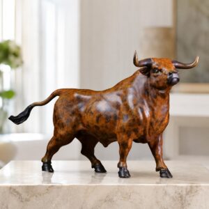 Bull Brass Statue, approved hero product view.