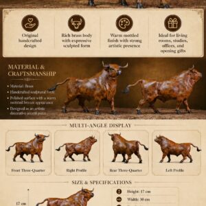 Bull Brass Statue, approved main product view.