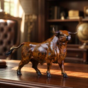Bull Brass Statue, approved scene product view.
