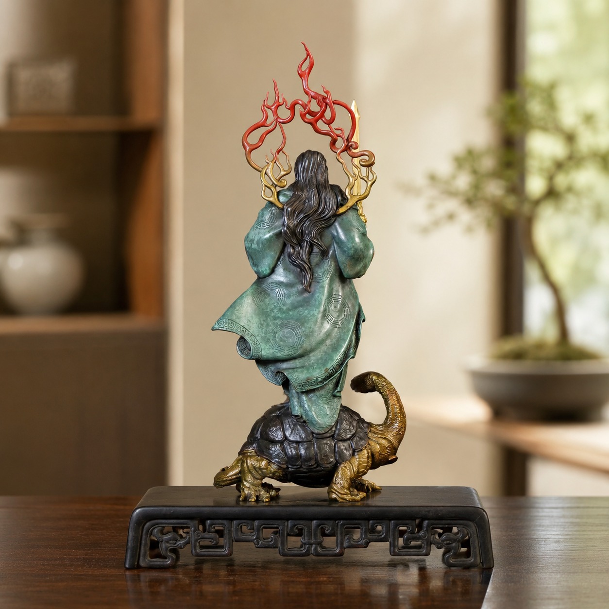 Emperor Zhenwu Brass Statue Xuantian Shangdi Figurine, approved hero product view.
