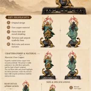 Emperor Zhenwu Brass Statue Xuantian Shangdi Figurine, approved main product view.