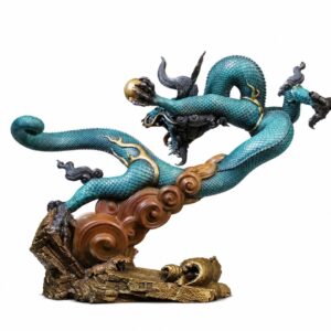 Soaring Dragon Brass Statue, approved main product view.