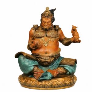 Yellow Jambhala Seated Brass Statue, approved main product view.