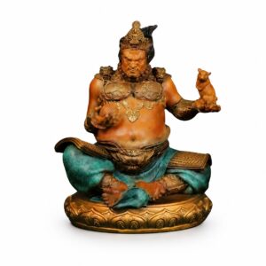 Yellow Jambhala Seated Brass Statue, approved main product view.