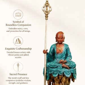Di-Ting Ksitigarbha Bodhisattva Copper Alloy Statue, approved main product view.