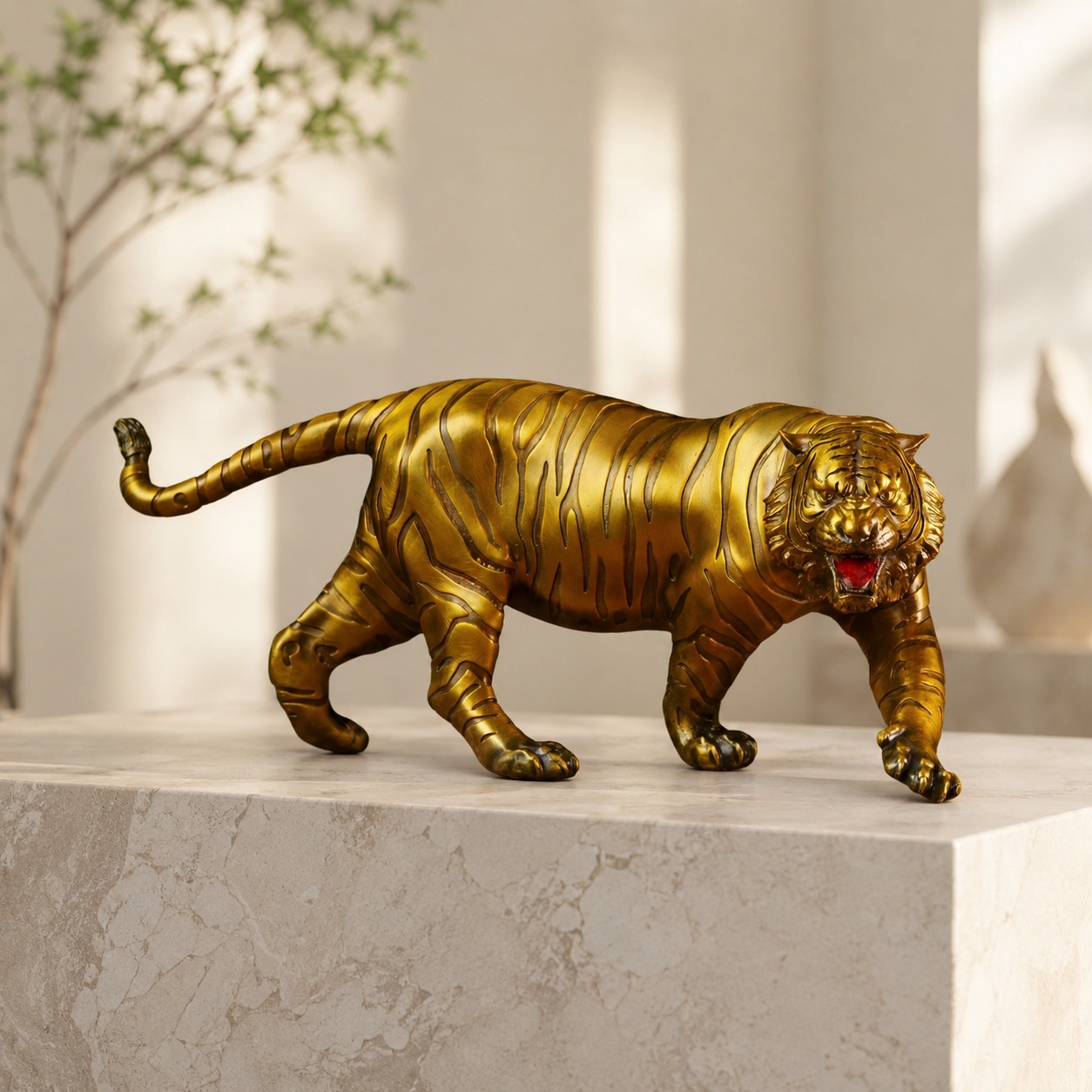 Tiger Brass Statue, approved hero product view.