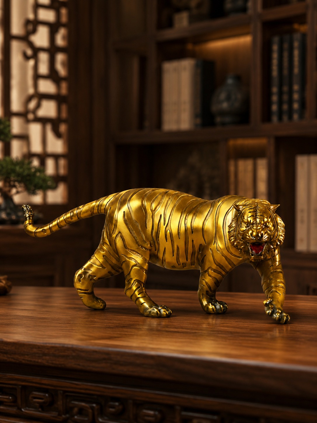 Tiger Brass Statue, approved main product view.