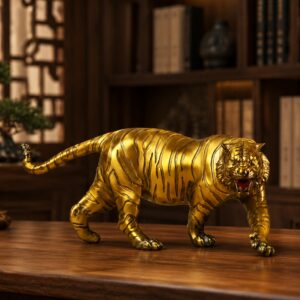 Tiger Brass Statue, approved scene product view.