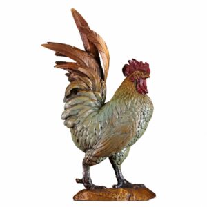 Rooster Brass Statue, approved main product view.