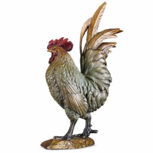 Rooster Brass Statue, approved main product view.