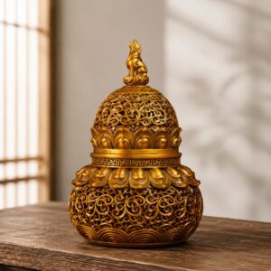 Gourd Copper Alloy Incense Burner Statue, approved hero product view.