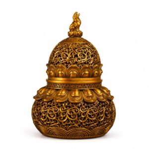 Gourd Copper Alloy Incense Burner Statue, approved main product view.