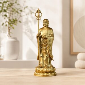Standing Ksitigarbha Brass Statue, approved hero product view.