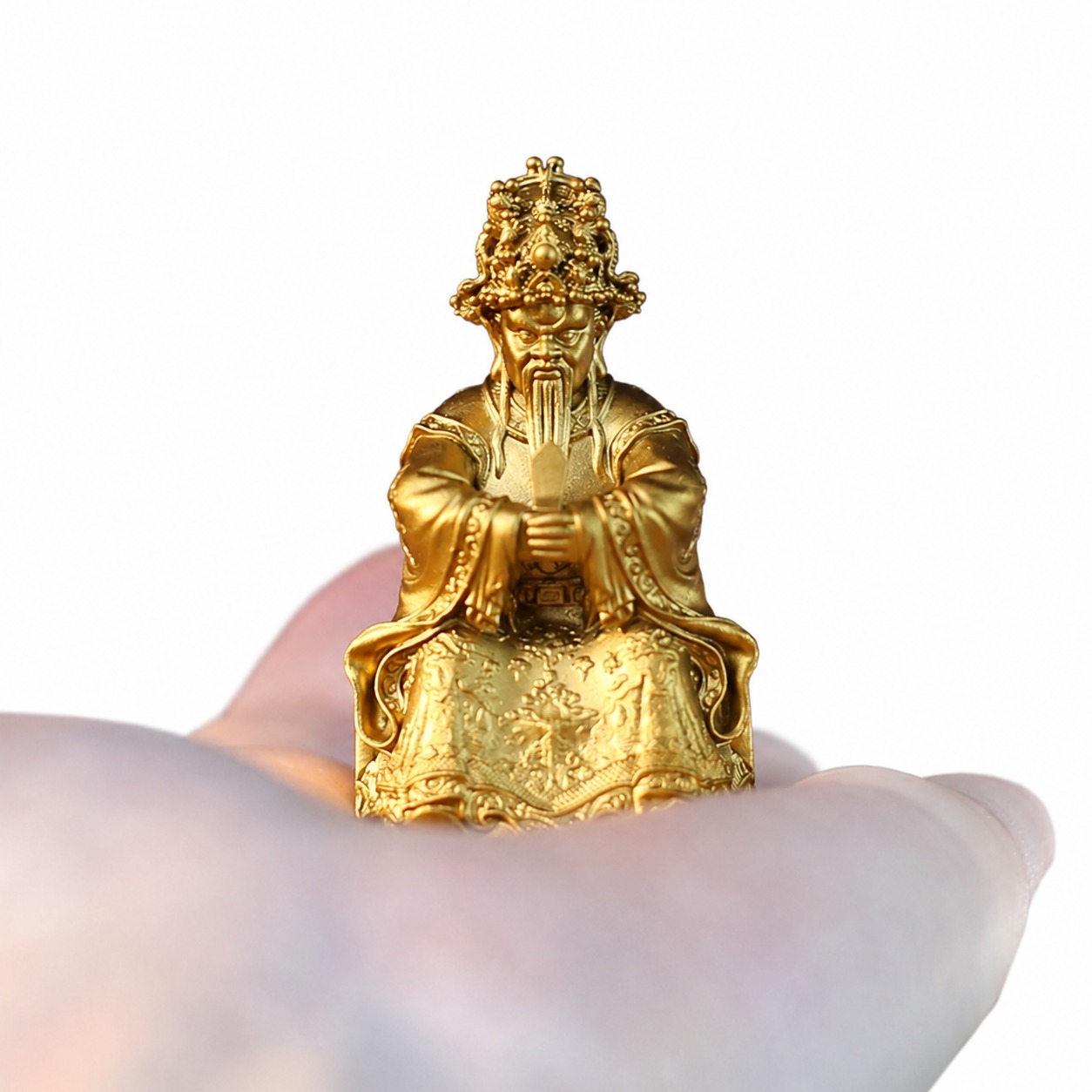 Long Wuye Dragon King Brass Statue, approved main product view.