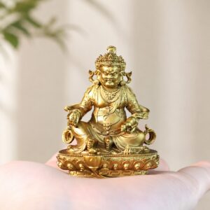 Yellow Jambhala Brass Statue, approved hero product view.