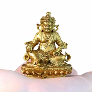 Yellow Jambhala Brass Statue, approved main product view.