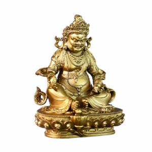Yellow Jambhala Brass Statue, approved main product view.