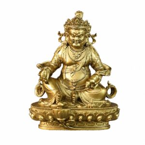Yellow Jambhala Brass Statue, approved main product view.