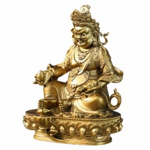 Yellow Jambhala Brass Statue, approved main product view.