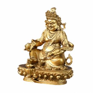 Yellow Jambhala Brass Statue, approved main product view.