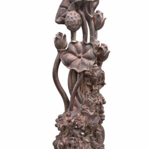Lotus and Fish Wood Sculpture, approved main product view.