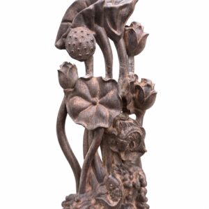 Lotus and Fish Wood Sculpture, approved main product view.
