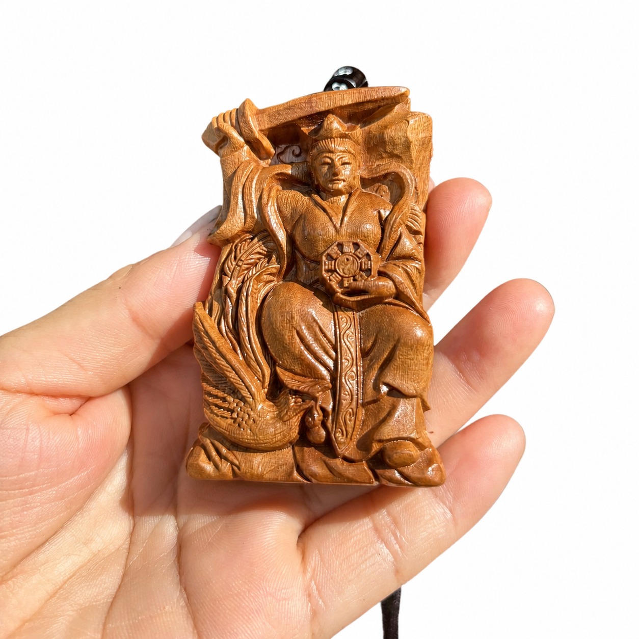 Jiutian Xuannu Wood Token Pendant, approved main product view.