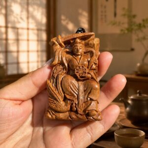 Jiutian Xuannu Wood Token Pendant, approved scene product view.